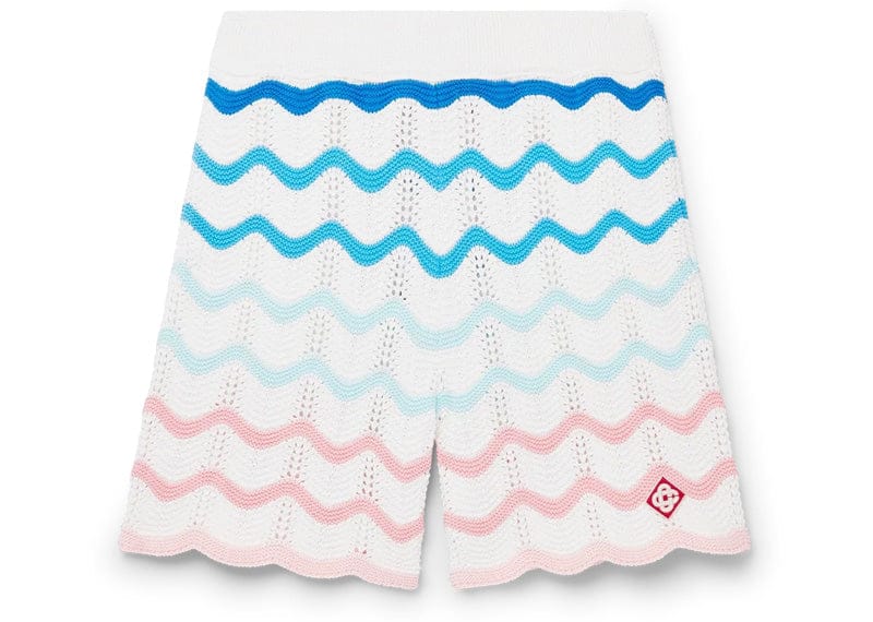 Casablanca Gradient Wave Crochet Shorts Multicolor