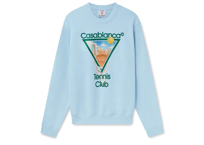Casablanca Metaphysical Tennis Icon Sweatshirt Light Blue