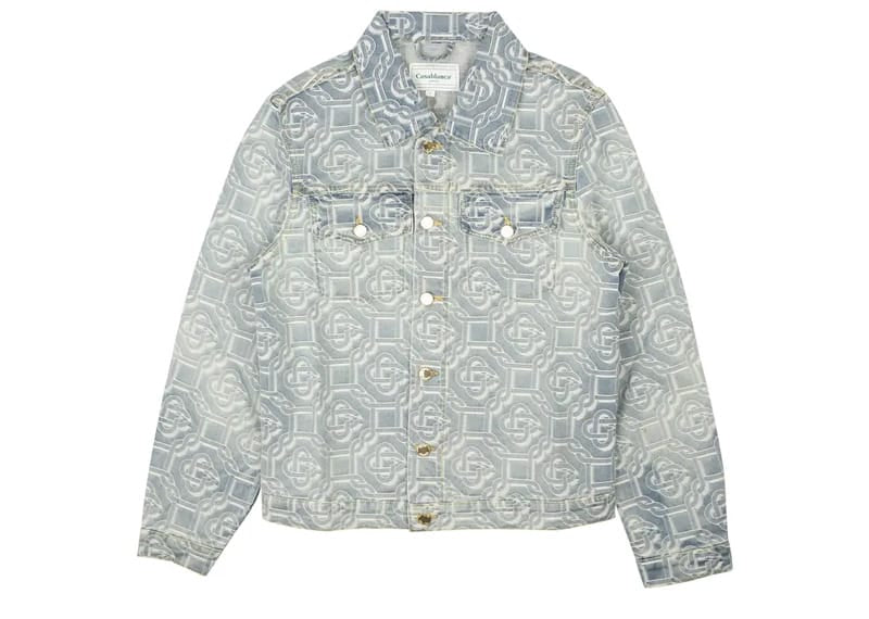 Casablanca Monogram Denim Jacket Bleached Blue