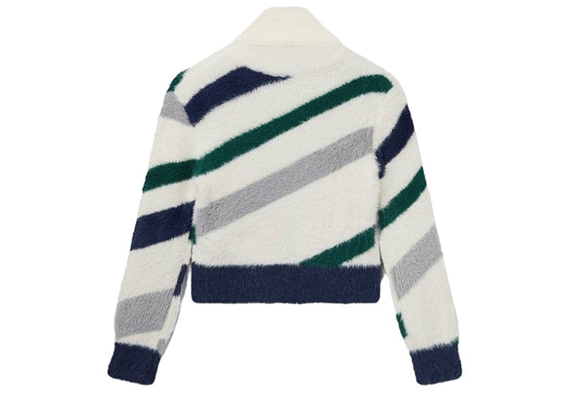 Casablanca Striped Fluffy Zip Up Jumper Multicolor