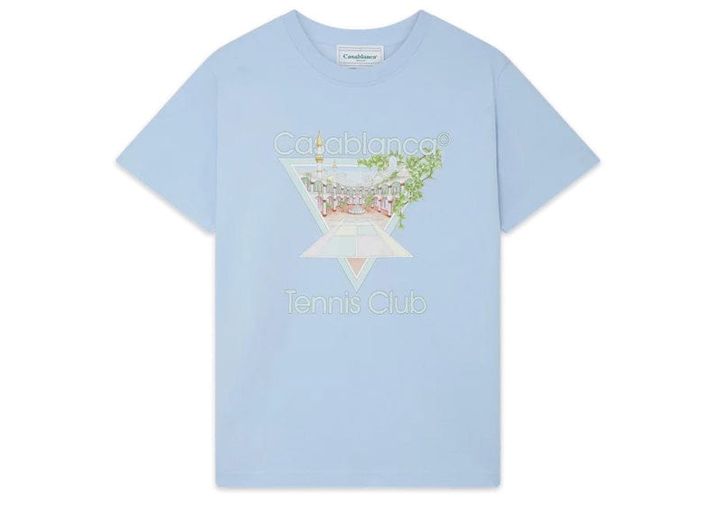 Casablanca Tennis Club Icon Pastelle Printed Tee Pale Blue