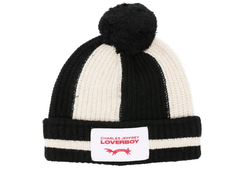 Charles Jeffrey Loverboy Pompom Beanie Black/Off White