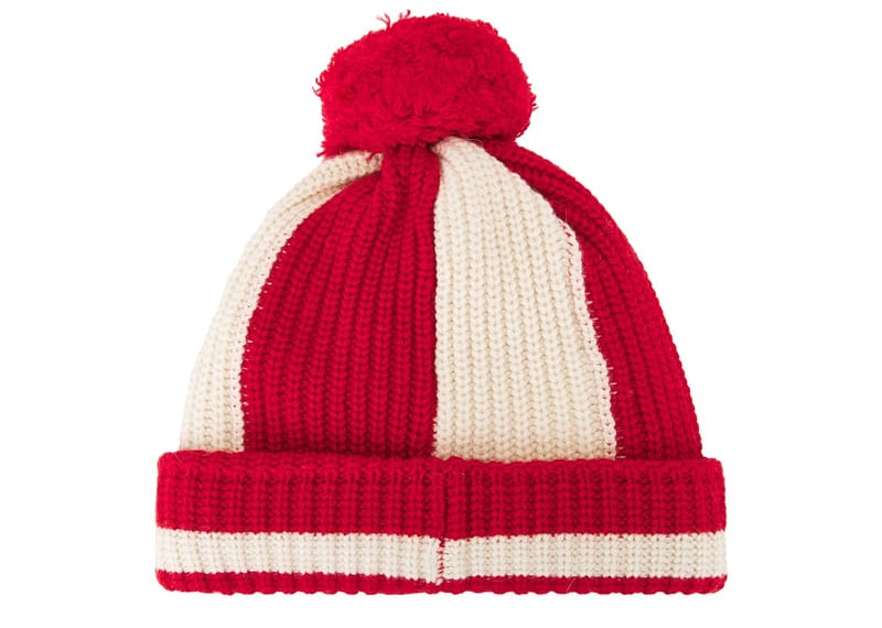 Charles Jeffrey Loverboy Pompom Beanie Red/Off White