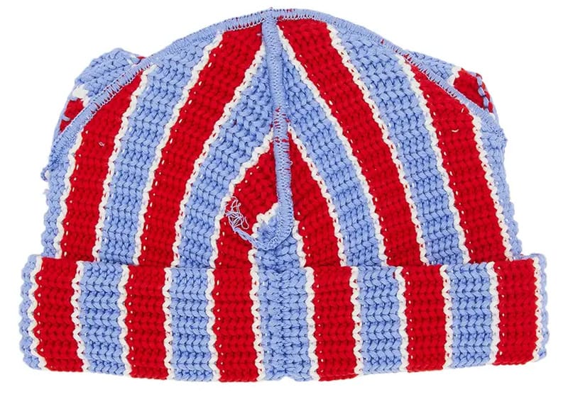 Charles Jeffrey Loverboy Striped Chunky Ears Beanie Red/Blue
