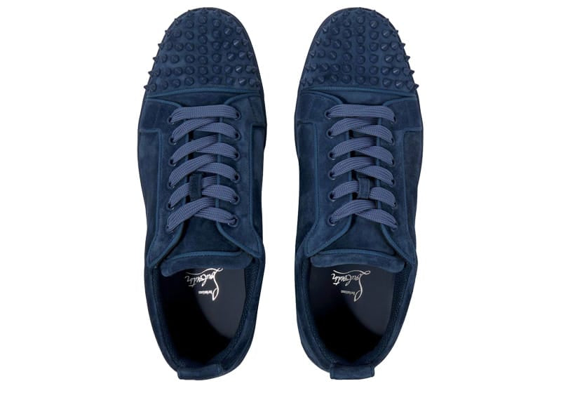 Christian Louboutin Louis Junior Spikes Orlato Veau Velours Grosgrain Denim Matte
