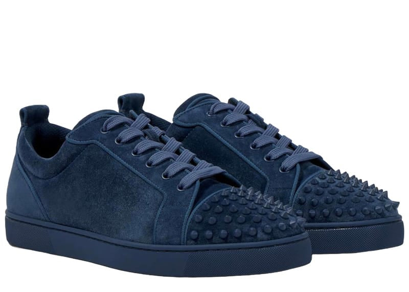 Christian Louboutin Louis Junior Spikes Orlato Veau Velours Grosgrain Denim Matte