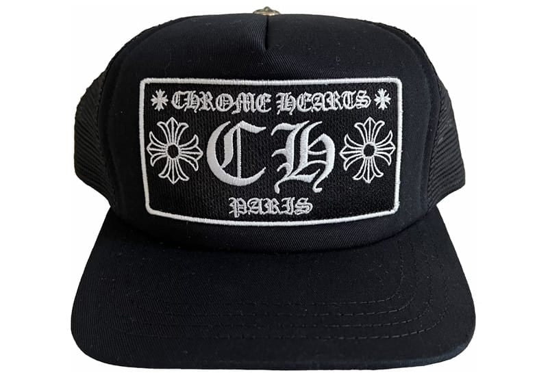 Chrome Hearts CH Paris Trucker Hat Black