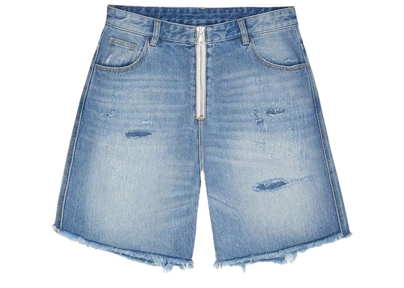 Cole Buxton Distressed Denim Shorts Blue