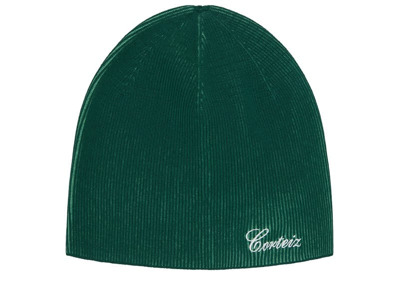 Corteiz 2 Tone Ribbed Knit Beanie Green