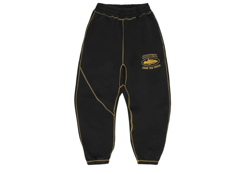 Corteiz 95 RTW Contrast Sweatpants Black Yellow