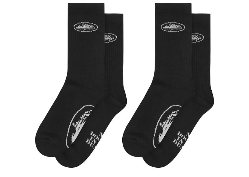 Corteiz Alcatraz Socks (2 Pack) Black