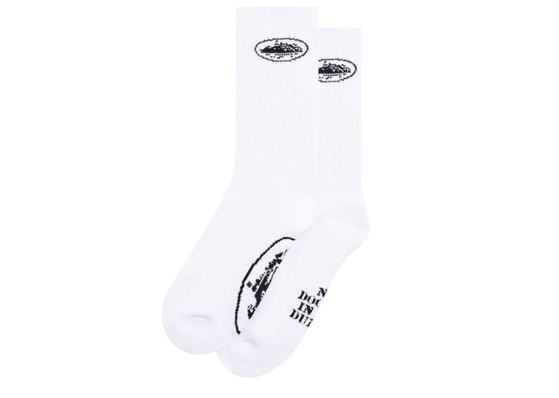 Corteiz Alcatraz Socks (Single) White