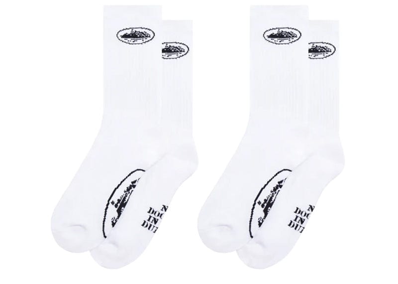 Corteiz Alcatraz Socks (2 Pack) White