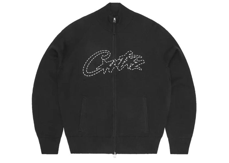 Corteiz Allstarz Knit Zip Up Jacket Black