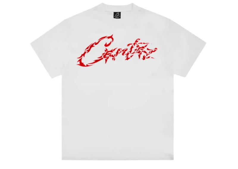 Corteiz Allstarz Red Flames Tee White