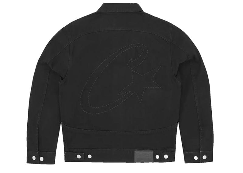 Corteiz C-Star Stitch-Down Denim Jacket Triple Black