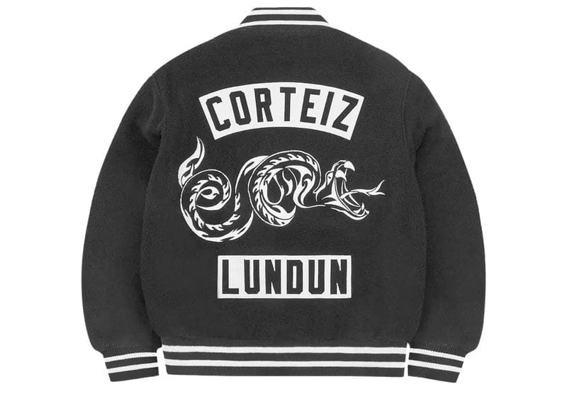 Corteiz Casentino Wool Varsity Jacket Black