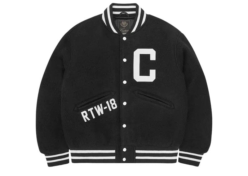 Corteiz Casentino Wool Varsity Jacket Black