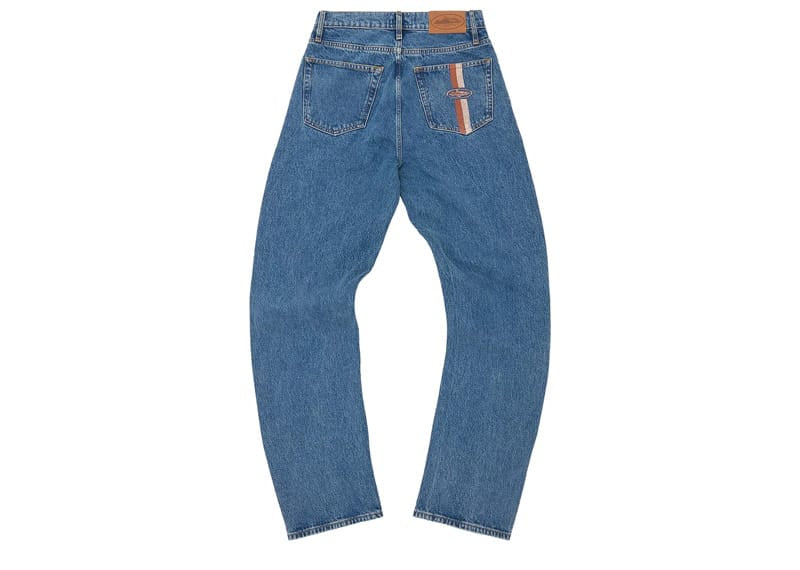 Corteiz Dual Stripe Baggy Jeans Midwash