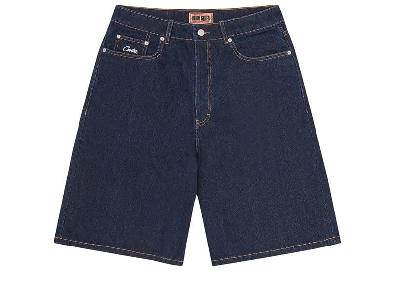 Corteiz Dual Stripe Denim Short Washed Indigo
