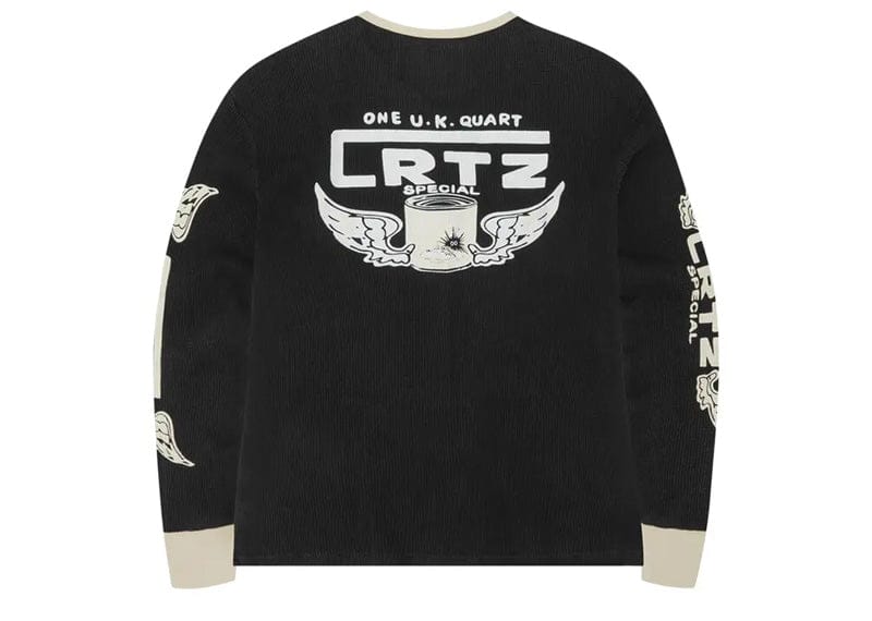 Corteiz Gasolina Waffle Long Sleeve Black