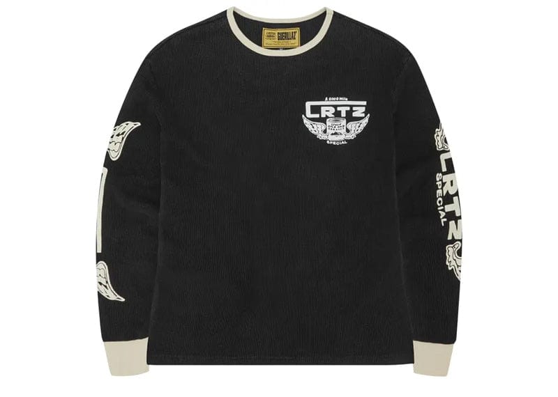 Corteiz Gasolina Waffle Long Sleeve Black