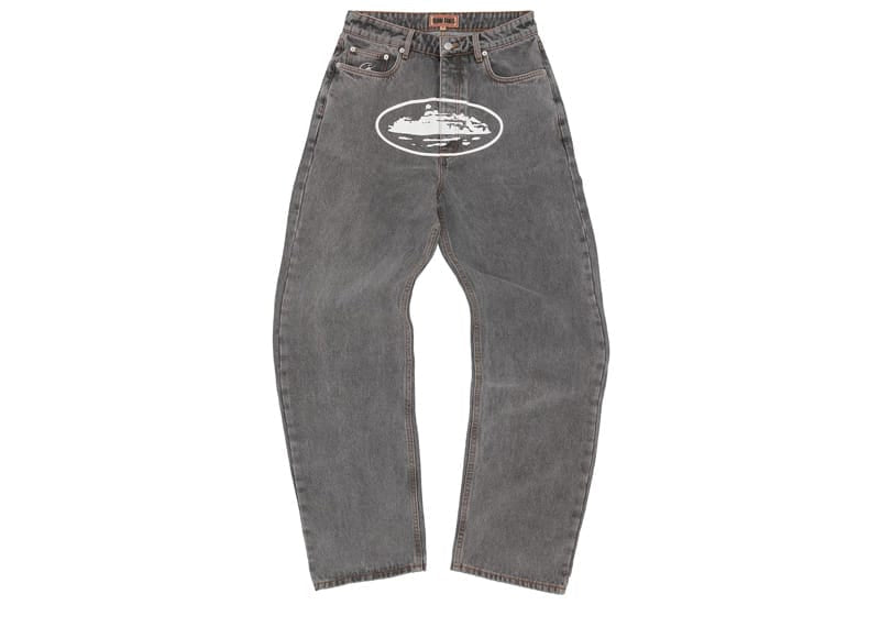 Corteiz Island Baggy Denim Jeans Light Grey