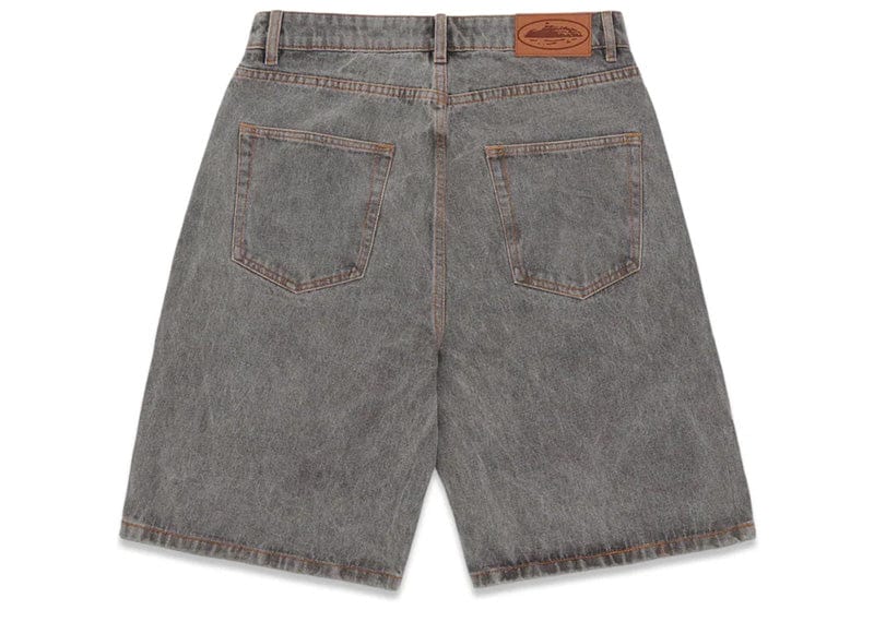 Corteiz Island Denim Shorts Light Grey