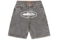 Corteiz Island Denim Shorts Light Grey