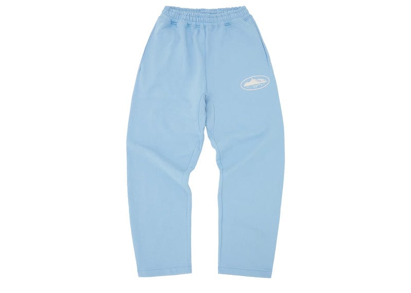 Corteiz Island Puff Print Open Hem Sweatpant Baby Blue