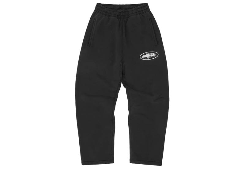 Corteiz Island Puff Print Open Hem Sweatpant Black
