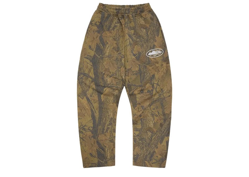 Corteiz Island Puff Print Open Hem Sweatpant Forest Camo