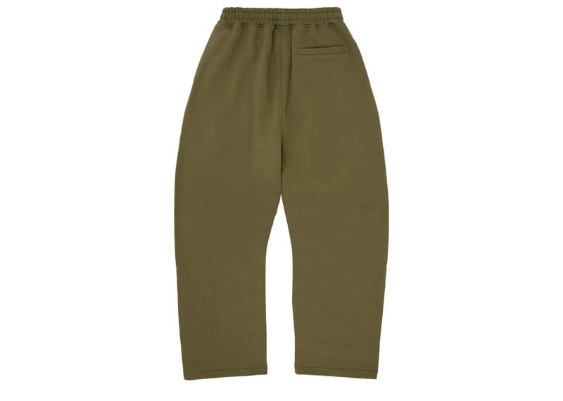 Corteiz Island Puff Print Open Hem Sweatpant Olive