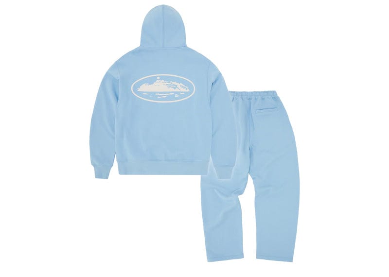 Corteiz Island Puff Print Tracksuit Baby Blue