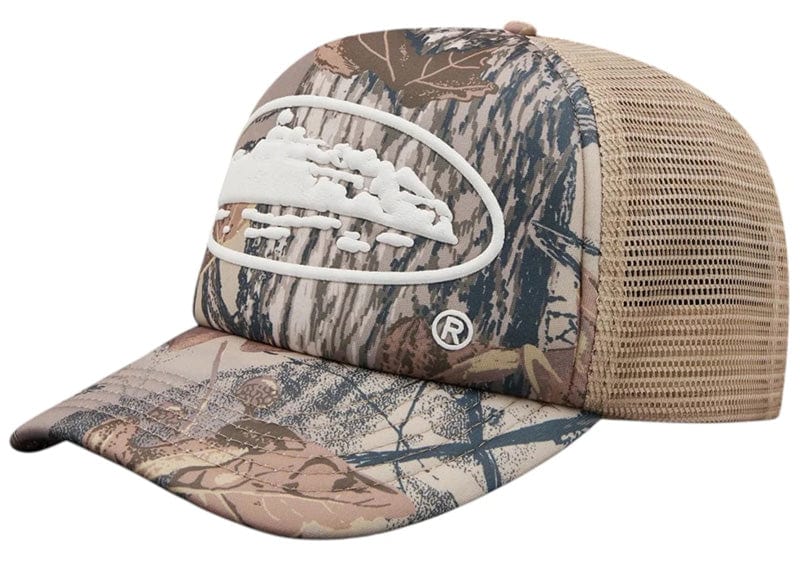 Corteiz Island Puff Print Trucker Hat Forest Camo
