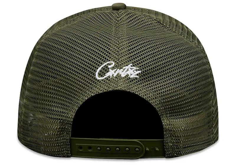 Corteiz Island Puff Print Trucker Hat Olive