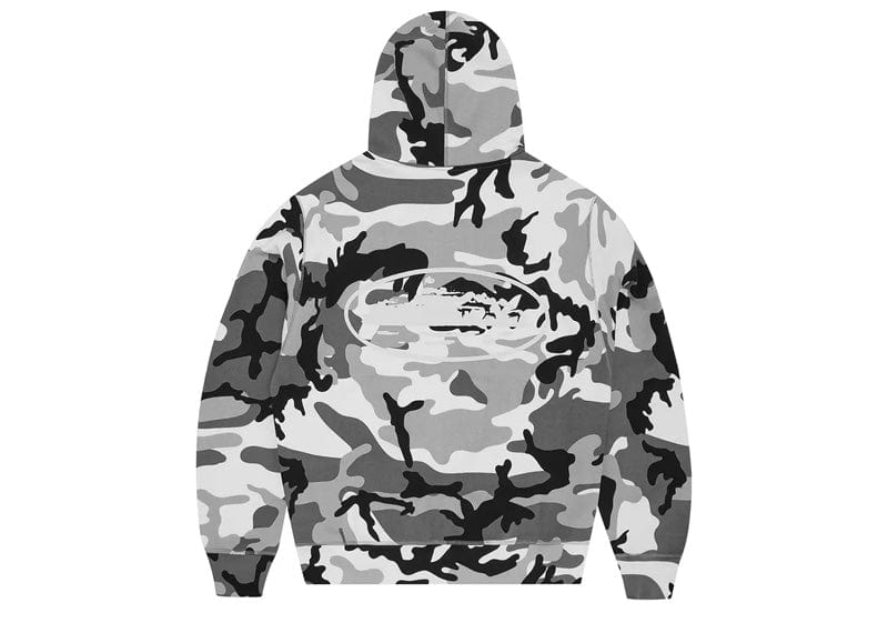 Corteiz Island Puff Print Zip Hoodie Arctic Camo