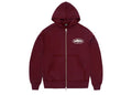 Corteiz Island Zip Up Hoodie Burgundy