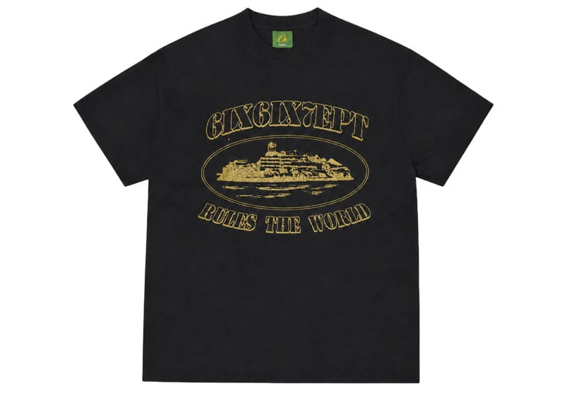 Corteiz RTW x 667 Alcatraz Island Tee Black/Gold