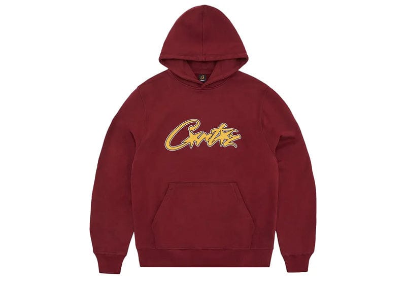 Corteiz Satin Applique Allstarz Hoodie Maroon
