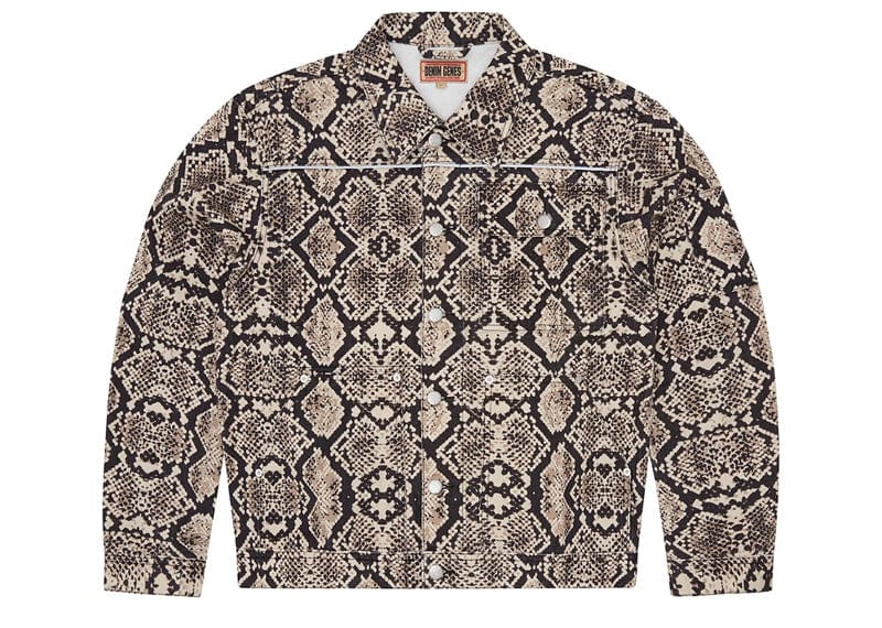 Corteiz Snakeskin Denim Workwear Jacket Black/Beige