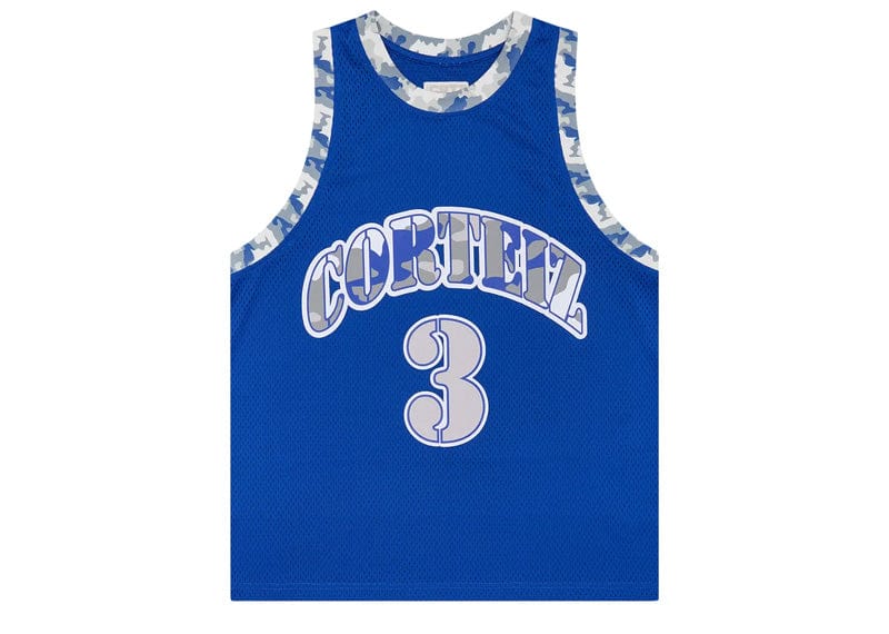Corteiz Stencil Camo Bball Jersey Blue