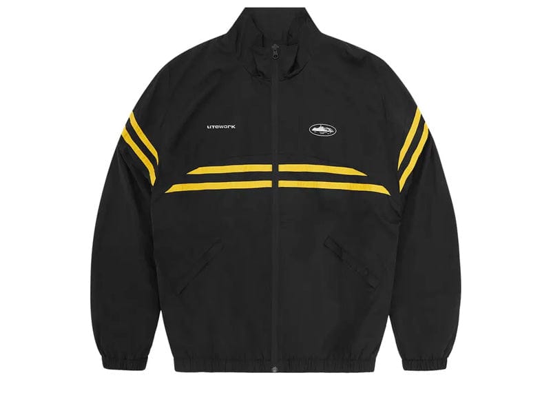 Corteiz Striped Litework Jacket Black Yellow