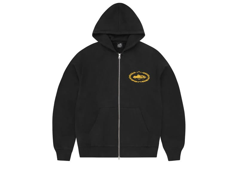 Corteiz Superior Royale Zip Up Hoodie Black Yellow