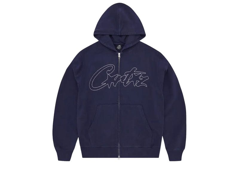 Corteiz Thick Stitch Allstarz Zip Hoodie Navy