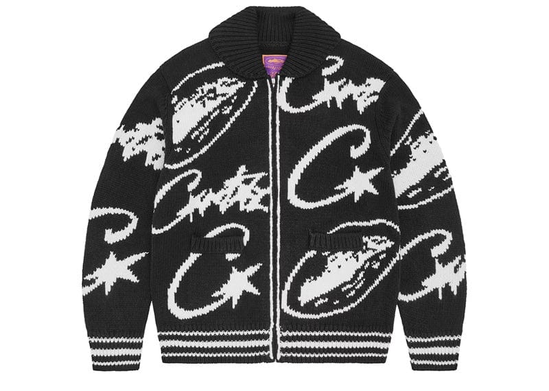 Corteiz VVS Jacquard Knit Zip Black