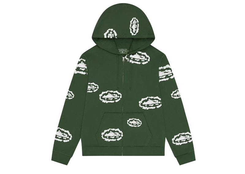 Corteiz x Denim Tears Island Wreath Zip Hoodie Green