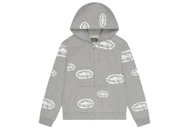 Corteiz x Denim Tears Island Wreath Zip Hoodie Heather Grey