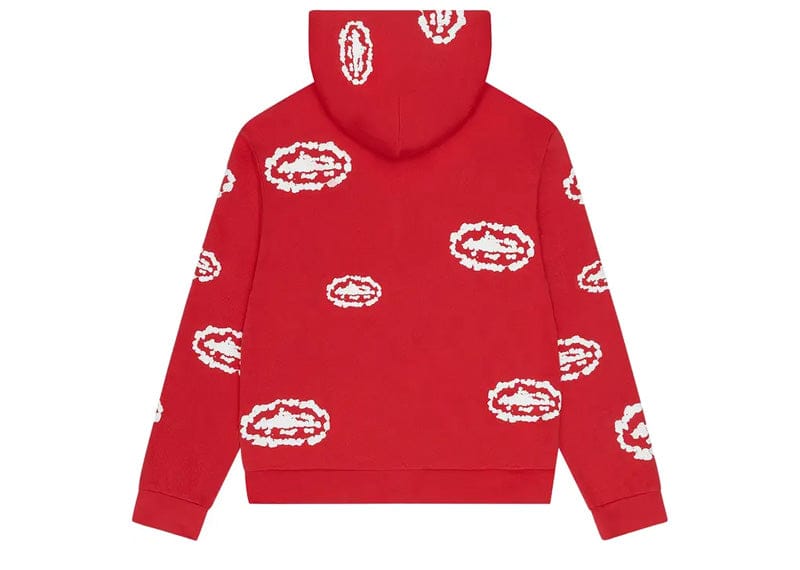 Corteiz x Denim Tears Island Wreath Zip Hoodie Red