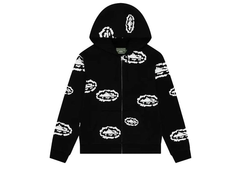 Denim Tears x Corteiz Island Wreath Zip Hoodie Black